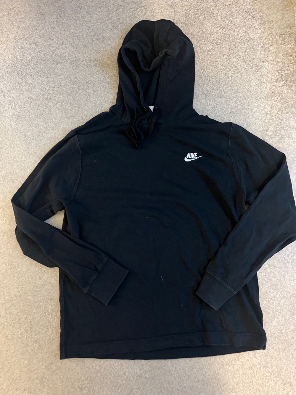 Nike Black Hooded Sweatshirt with White Swoosh